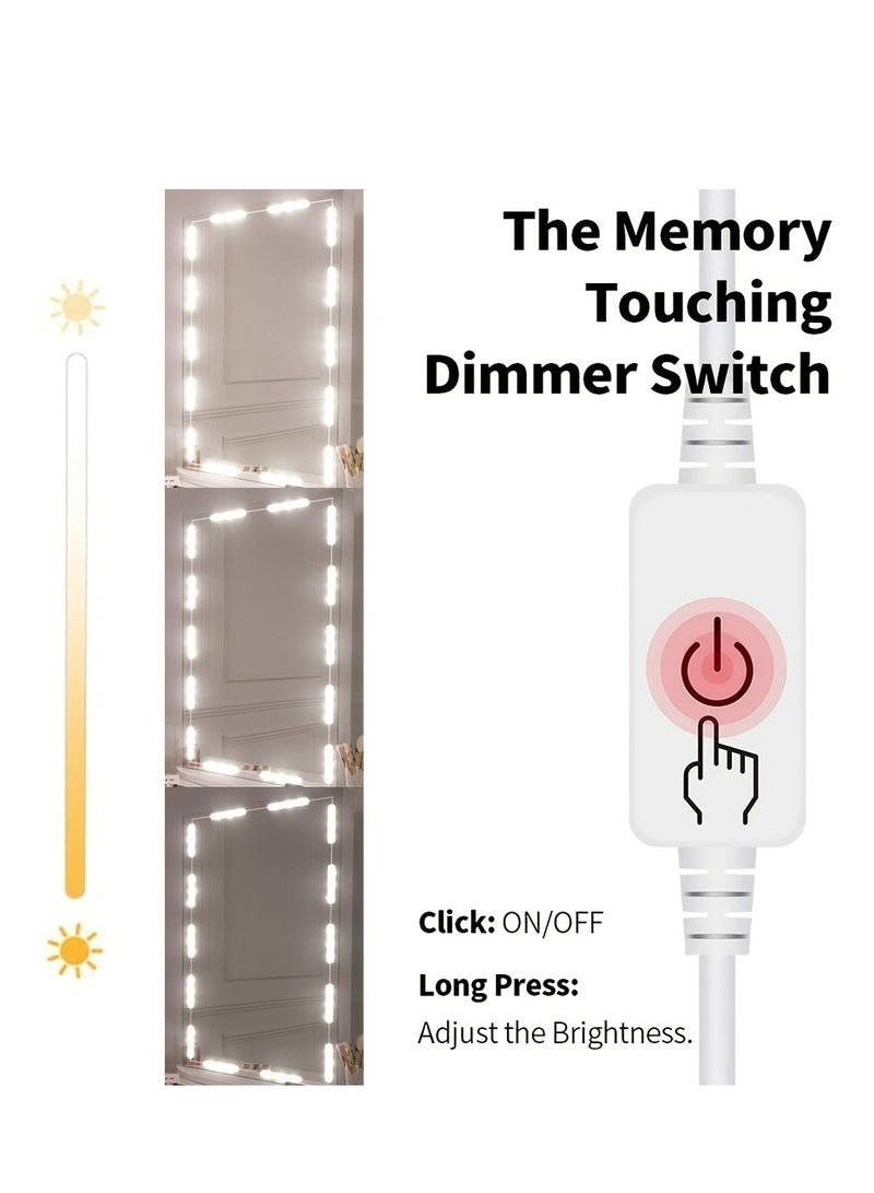 إسكدنيا أضواء مرآة الغرور LED، ضوء مكياج على طراز هوليوود، مصباح LED أبيض فائق السطوع، شريط أضواء للتحكم باللمس قابل للتعتيم، لطاولة تزيين المكياج ومرآة الحمام، المرآة غير متضمنة - Image 2